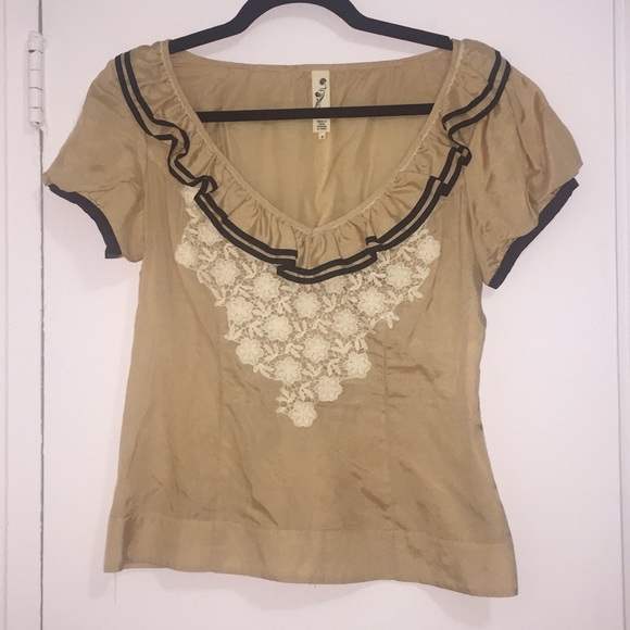 Anthropologie Tops - Anthropologie silk and lace blouse